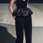 ZARA top Black Strapless Peplum Corset ruffle voluminous party cocktail Photo 6