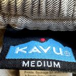 KAVU  Drawstring Shorts Pockets Stitch Logo Stretch Casual Beach Brown Medium Photo 2