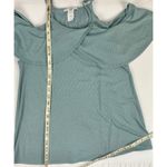 NOUVIDA Ruffle Cold Shoulder Tank Top Ribbed Knit Sleeveless Blouse Casual Blue Size M Photo 5