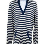 Vineyard Vines  Hoodie Long Sleeve Striped Casual Pullover Top Blue Small Photo 0