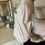 Lucky Brand  tan logo, Lotus, gold foiled graphic T-shirt, oversize small Photo 6