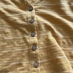 Roxy  Uncomplicated Mind Button Front Stripe Tee Ochre Beachy Yarn, Small, NWT Photo 6