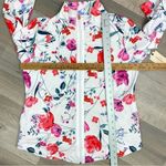 st. john's bay St. John’s Bay Active Floral Full Zip Track Jacket White Pink Petite Small Photo 11
