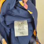 Leith Navy Yellow Pink Floral Print Flutter Sleeve Midi Dress Small Workwear Photo 4