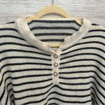 SheIn Black and Cream Long Sleeve Sweater with Pearl Buttons Size Large Photo 4