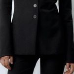 ZARA  Women Black Long Sleeves Tailored Blazer with Buttons Size XL Shoulder Pads Photo 1