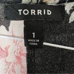 Torrid  Black Floral Crepe Tie Waist Kimono Size 1X Plus Size 16997835 Photo 3