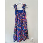J.Crew  Women Dress Square Neck Midi Blue Cotton Preppy Floral Boho Size 6 2224 Photo 5