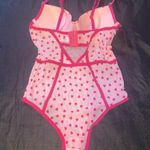 French affair  Medium Pink Heart Polka Dot Bodysuit Photo 8