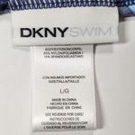 DKNY Swim Dress Cover Up Women's Large Blue Striped Nautical Beach Resortwear Photo 2