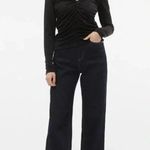 VERO MODA NWT AWARE Black City Chic Rouched Long Sleeve V Neck Blouse Women’s XL Photo 2