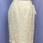 Maggy London  Cream Embellished Knee-Length Pencil Skirt Size 6 Photo 0