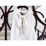 ZARA  Flowy Tank Top Blouse White Small Tie Neck Ribbon Photo 1