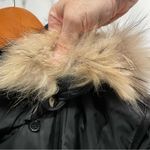 Larry Levine Warm cozy  down feather black puffer coat fur collar pockets Photo 13