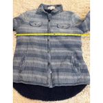 Vintage Havana  Sherpa Lined Plaid Shirt Jacket Blue Grey Size L Photo 5