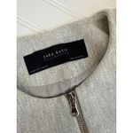 ZARA  Zipper Front Long Blazer Gray Office Girlboss Workwear Career Womens Sz M Photo 4