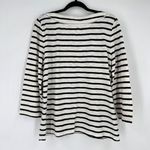 Talbots  Tamarind Stripe Square Neck Top Size Large Petite White & Black‎ Cotton Photo 2