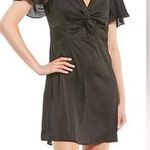 B Darlin B. Darlin NEW Black Short Sleeve V-Neck Ruched A-Line Dress Size 9/10 Photo 0