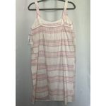 Sonoma  Women's Poplin Nightgown Size Medium Cream Pink Sleeveless‎ Lightweight Photo 4