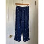 Hill House Navy Jeweled Jammie Bottoms Pants rhinestone buttons drawstring Sz S Photo 6