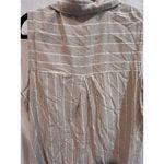 Mlie Gabrielle Tan White Stripe Collared Dress Plus Size 1X Linen Photo 4