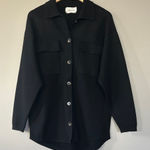 Wilfred Aritzia Free Ronnie Sweater Knit Lumberjack Jacket Small Black Oversized Photo 0