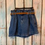 ZARA  Paper Bag Waist Medium-Wash High-Waist Shorts with Belt Size 10 Photo 1
