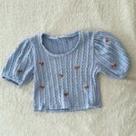 ZARA  | Puff Sleeve Embroidered Blouse Photo 3