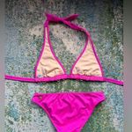 Vintage Y2K Rosa Chá hot pink colorful metal rings bikini, size large Photo 11