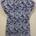 Peck And Peck White And Blue Mini Dress Photo 1