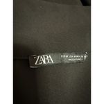 ZARA Women's Black Short Sleeve Collar Half Zip Bodysuit Bouse Polo Shirt Top M Photo 2