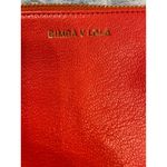 BIMBA Y LOLA Orange Leather Wristlet Clutch Wallet Gold Logo Red Photo 2