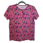Blair Pink Floral Pointelle Henley Tee Photo 1