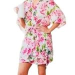 Show Me Your Mumu Pink Floral Robe Bridal Dressing One Size Fits Most Photo 6