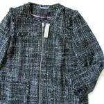J.Crew NWT Tweed Swing Lady Coat in Raven Black Fringe Trim Coat 14 $198 Photo 2