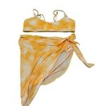Yellow tie dye bikini top and coverup Size M Photo 0