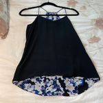 EXPRESS women XS x small Reversible tank top flower print and solid black print Photo 4