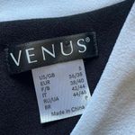 Venus Black Dress With White Collar and Ruffle Hem Peplum Business Womens Small Photo 2