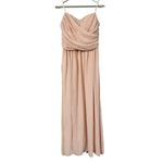 Lulu's Sz XL Maxi Dress Moonlight Serenade Strapless Peach Blush Chiffon Evening Pink Photo 2