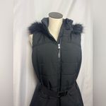 Michael Kors Women's Black Puffer Vest with Faux Fur Trim Medium NWOT Photo 2