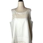Lilla P Tank Top Women‎ Large White Cotton Lace Double Layer Shell NWT Boho Photo 0