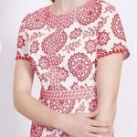 Boden USA Boden Claude White Red Eyelet Dress Size 6 Photo 3