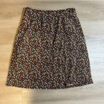 LE LIS COLLECTION Floral Print A Line Skirt Womens Zip Pockets Black Multi Color Size M Photo 3