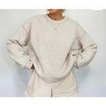 American Eagle Sherpa crewneck cozy sweater taupe size small Photo 9