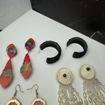 Large Dangle Drop & Hoop Statement Pierced Earrings Lot Of 4 Some Handmade Photo 12