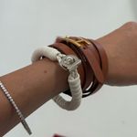 Salvatore Ferragamo Ferragamo Salvatore Off-White Gancini Calfskin Bracelet/L7.5” Photo 10