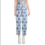 Robert Rodriguez Robert Rodriquez Hollie Plaid Ruffle Paperbag Tie-Waist Trouser Pant Blue 6‎ Photo 1