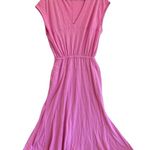 Free People FP Beach Pink Maxi Dress Sleeveless V Neck Elastic Waist Cotton S Photo 1