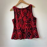 Vintage Victor Costa 2 Piece Red and Black Satin Tank Top Blouse and Jacket Size 12 Photo 5