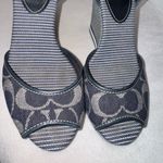 Coach Vintage Tawney Wedge Espadrilles Platform Y2K Sandals Monogram Blue Denim Photo 7